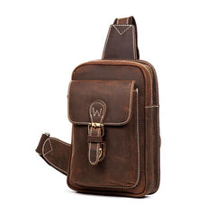 Leather Mens Cool Sling Bag Crossbody Bag Chest Bag for men - imessengerbags