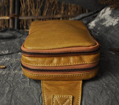 Leather Mens Cool Sling Bag Crossbody Bag Chest Bag for men