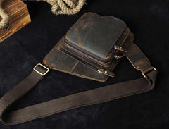 Leather Mens Cool Sling Bag Crossbody Bag Chest Bag for men - imessengerbags