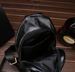 Leather Mens Cool Sling Bag Crossbody Bag Chest Bag for men