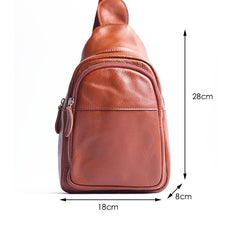 Leather Mens Cool Sling Bag Crossbody Bag Chest Bag for men - imessengerbags