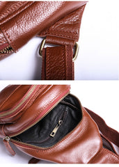 Leather Mens Cool Sling Bag Crossbody Bag Chest Bag for men - imessengerbags
