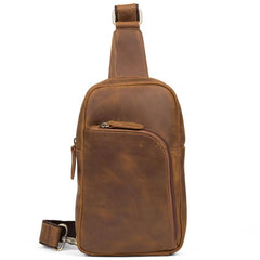 Leather Mens Cool Sling Bag Crossbody Bag Chest Bag for men - imessengerbags