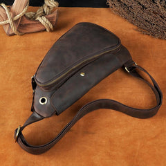 Leather Mens Cool Sling Bag Crossbody Bag Chest Bag for men - imessengerbags
