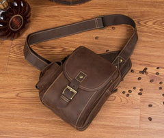 Leather Mens Cool Sling Bag Crossbody Bag Chest Bag for men