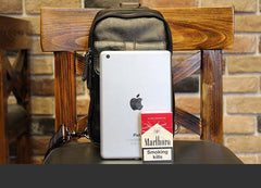 Leather Mens Cool Sling Bag Crossbody Bag Chest Bag for men