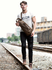 Leather Mens Cool Sling Bag Crossbody Bag Chest Bag for men - imessengerbags
