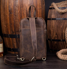 Leather Mens Cool Sling Bag Crossbody Bag Chest Bag for men - imessengerbags