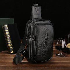 Leather Mens Cool Sling Bag Crossbody Bag Chest Bag for men