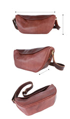 Leather Mens Cool Sling Bag Crossbody Bag Chest Bag for men