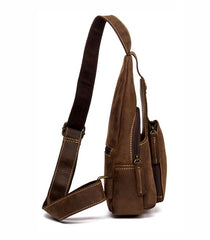 Leather Mens Cool Sling Bag Crossbody Bag Chest Bag for men