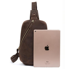 Leather Mens Cool Sling Bag Crossbody Bag Chest Bag for men - imessengerbags