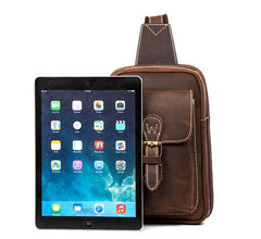 Leather Mens Cool Sling Bag Crossbody Bag Chest Bag for men - imessengerbags