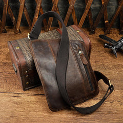 Leather Mens Cool Sling Bag Crossbody Bag Chest Bag for men - imessengerbags