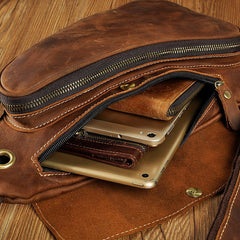 Leather Mens Cool Sling Bag Crossbody Bag Chest Bag for men - imessengerbags