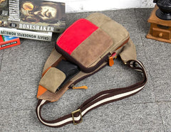 Leather Mens Cool Sling Bag Crossbody Bag Chest Bag for men