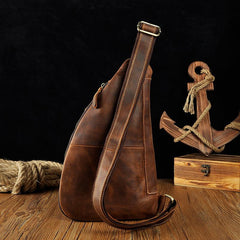 Leather Mens Cool Sling Bag Crossbody Bag Chest Bag for men - imessengerbags