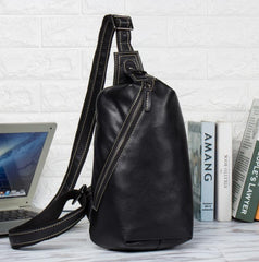 Leather Mens Cool Sling Bag Crossbody Bag Chest Bag for men - imessengerbags