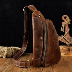 Leather Mens Cool Sling Bag Crossbody Bag Chest Bag for men - imessengerbags