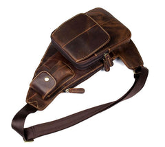 Leather Mens Cool Sling Bag Crossbody Bag Chest Bag for men