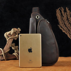 Leather Mens Cool Sling Bag Crossbody Bag Chest Bag for men - imessengerbags