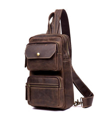 Leather Mens Cool Sling Bag Crossbody Bag Chest Bag for men - imessengerbags