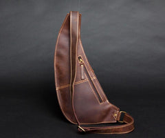 Leather Mens Cool Sling Bag Crossbody Bag Chest Bag for men - imessengerbags
