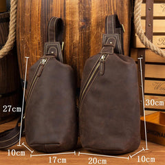 Leather Mens Cool Sling Bag Crossbody Bag Chest Bag for men - imessengerbags