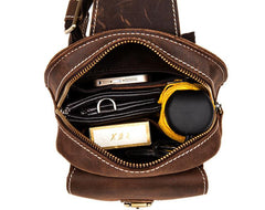 Leather Mens Cool Sling Bag Crossbody Bag Chest Bag for men - imessengerbags
