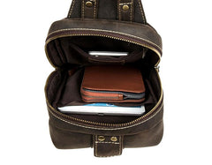 Leather Mens Cool Sling Bag Crossbody Bag Chest Bag for men - imessengerbags