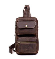 Leather Mens Cool Sling Bag Crossbody Bag Chest Bag for men - imessengerbags