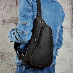 Leather Mens Cool Sling Bag Crossbody Bag Chest Bag for men - imessengerbags
