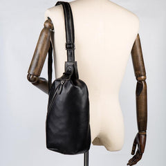 Leather Mens Cool Sling Bag Crossbody Bag Chest Bag for men - imessengerbags