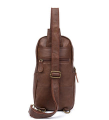 Leather Mens Cool Sling Bag Crossbody Bag Chest Bag for men - imessengerbags