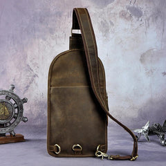Leather Mens Cool Sling Bag Crossbody Bag Chest Bag for men