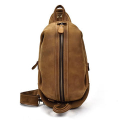 Leather Mens Cool Sling Bag Crossbody Bag Chest Bag for men