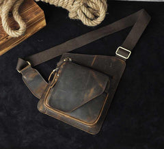 Leather Mens Cool Sling Bag Crossbody Bag Chest Bag for men - imessengerbags