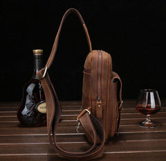 Leather Mens Cool Sling Bag Crossbody Bag Chest Bag for men - imessengerbags