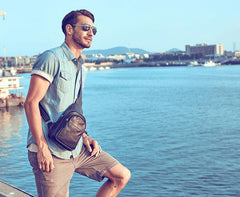 Leather Mens Cool Sling Bag Crossbody Bag Chest Bag for men - imessengerbags