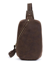 Leather Mens Cool Sling Bag Crossbody Bag Chest Bag for men - imessengerbags