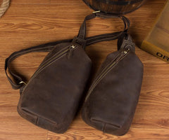 Leather Mens Cool Sling Bag Crossbody Bag Chest Bag for men - imessengerbags
