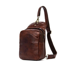 Leather Mens Cool Sling Bag Crossbody Bag Chest Bag for men - imessengerbags