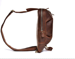 Leather Mens Cool Sling Bag Crossbody Bag Chest Bag for men