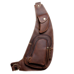 Leather Mens Cool Sling Bag Crossbody Bag Chest Bag for men - imessengerbags