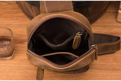 Leather Mens Cool Sling Bag Crossbody Bag Chest Bag for men - imessengerbags