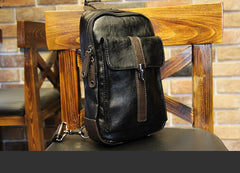 Leather Mens Cool Sling Bag Crossbody Bag Chest Bag for men
