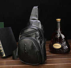 Leather Mens Cool Sling Bag Crossbody Bag Chest Bag for men