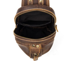 Leather Mens Cool Sling Bag Crossbody Bag Chest Bag for men