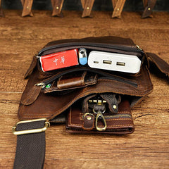 Leather Mens Cool Sling Bag Crossbody Bag Chest Bag for men - imessengerbags
