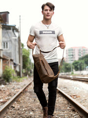 Leather Mens Cool Sling Bag Crossbody Bag Chest Bag for men - imessengerbags